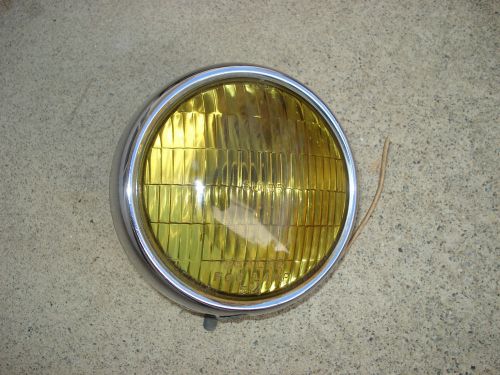 Vintage amber guide  5 3/4&#034; sealed fog lamp light sealed chrome yellow rat rod