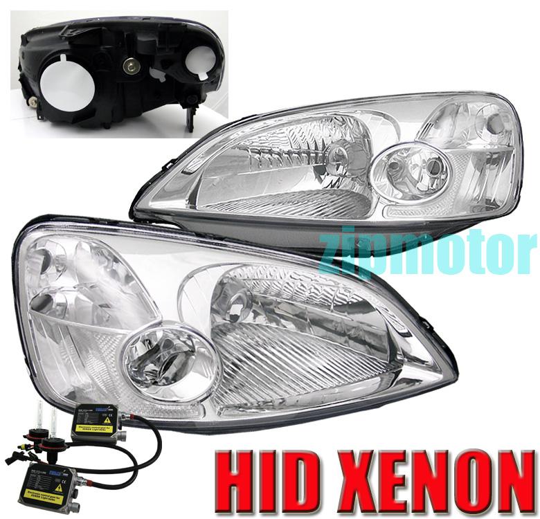 Sell 2001 2002 2003 HONDA CIVIC 2/4DR CRYSTAL HEADLIGHTS+HID JDM CLEAR