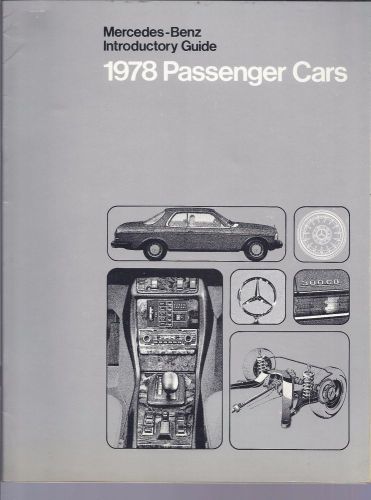 1978  mercedes introductory guide passenger cars