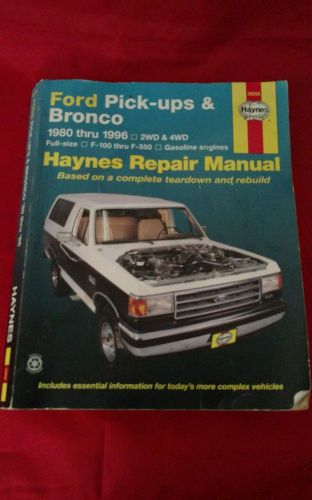 Haynes ford pick-ups and broncos 36058 repair manual 1980 thru 1996 2wd &amp; 4wd