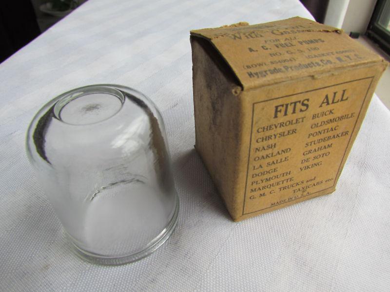 Vintage  nos domed glass fuel filter sediment bowl
