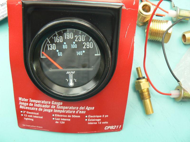 Water temperature gauge, electric gauge w/fittings