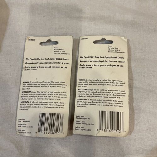 2 pack lehigh zinc plated 3/8” dia x 4” long marine utility hook mooring snap t5