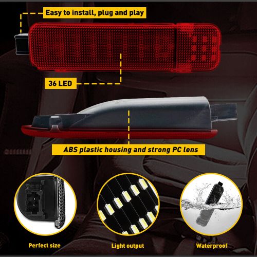 Red interior led door panel light courtesy reflector for 99-06 cadillac escalade