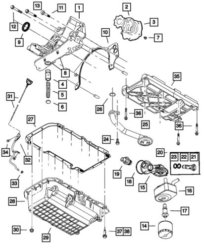 Genuine mopar engine oil pump 68149014aa
