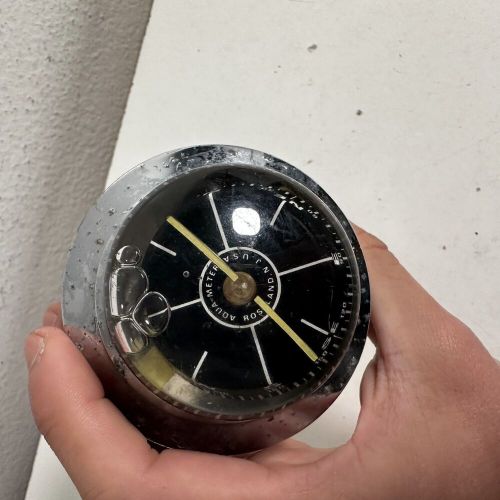 Vintage aqua meter silver nautical marine sailboat navigation spherical compass