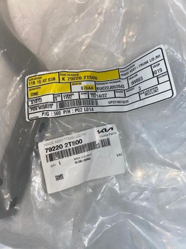 2014-2016 KIA OPTIMA RIGHT REAR TRUNK LID HINGE P/N 792202T500 GENUINE OEM PART, US $66.98, image 2