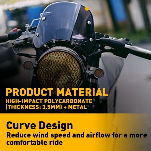 Universal Motorcycle Headlight Fairing Windshield Windscreen 5-7" Smoke P, US $20.99, image 2
