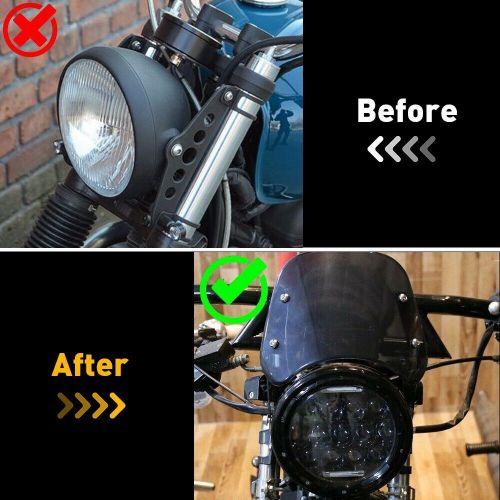 Universal Motorcycle Headlight Fairing Windshield Windscreen 5-7" Smoke P, US $20.99, image 8
