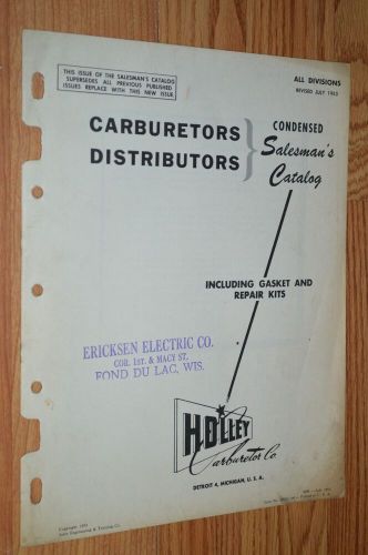 1953 HOLLEY CARBURETOR DISTRIBUTOR SALESMAN CONDENSED CATALOG VINTAGE CARB, US $79.99, image 2