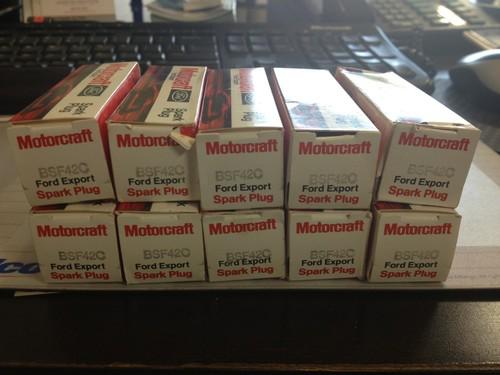 Ford 1958 up nos motorcraft bsf42c spark plugs set of 10 made in usa sb fe 18 mm