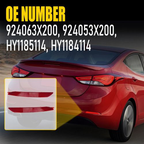 Rear bumper reflector set for 2014-2016 hyundai elantra left &amp; right side pair
