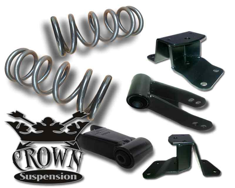 1988-1998 silverado c1500 3/4 lowering drop kit coils springs hangers shackle v8