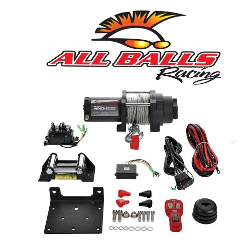 New All Balls 4500 LB Steel Cable REMOTE Winch UTV ATV 4 Bolt Polaris CAN AM, US $344.28, image 10
