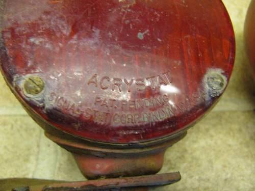 2 Vintage Signal Stat 17 Acrystat Red Lens Turn Brake Tail Lights, US $20.00, image 2