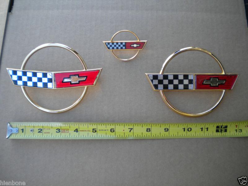 "blemish" 1984 to 1990 gm chevy corvette hood horn fuel door emblems