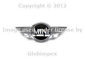 Bmw cooper emblem 'mini' wings for hood genuine oem new + 1 year warranty