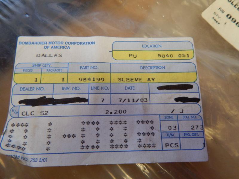 OMC / BRP / Volvo Penta Sleeve and Connector Assembly 984199 / 0984199, US $110.00, image 5