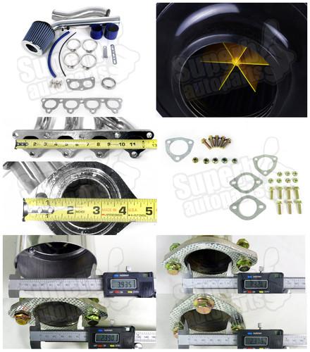 1996-1998 Honda Civic EX 1.6L Cold Air Intake+Converter+Header+Catback Exhaust, US $209.65, image 2