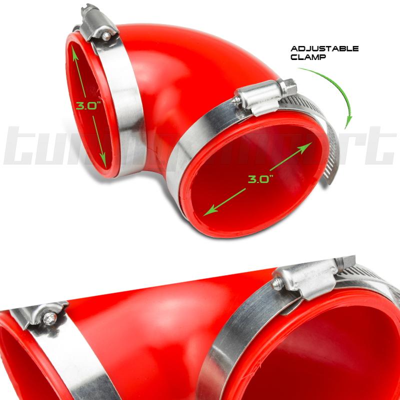 Sell RED 3" 90 DEGREE TURBO SILICONE ELBOW PIPE HOSE REDUCER BMW M3