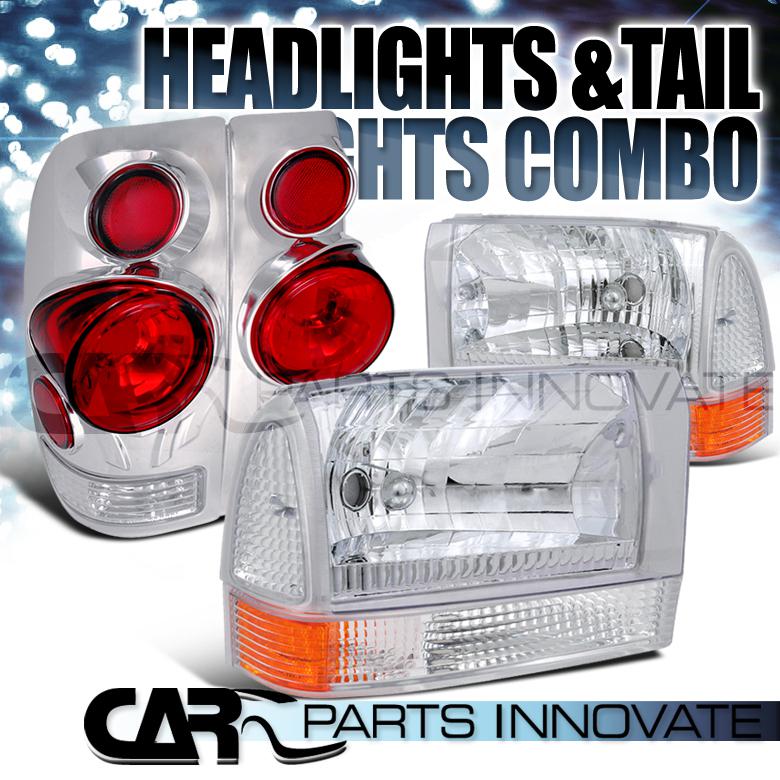 Sell 9904 F250 F350 CHROME CLEAR HEADLIGHTS+CORNER SIGNAL LAMPS+3D