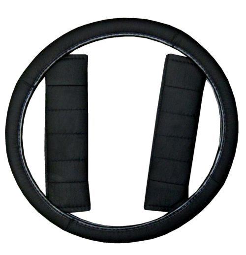 Solid Black Superior Synthetic Leather Seat Covers w/ Black Floor Mats & More #4, US $51.38, image 8