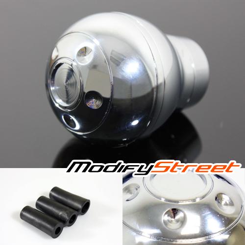 Universal size round shaped aluminum chrome ergonomic manual stick shift knob