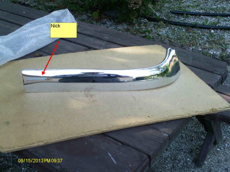 1958 chevrolet impala right side eyebrow (hood bar)