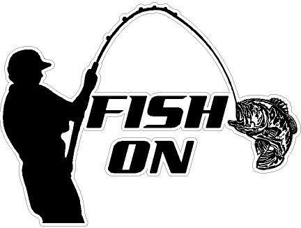 Fishing fish on decal / sticker   * new *  bass / fly / boat