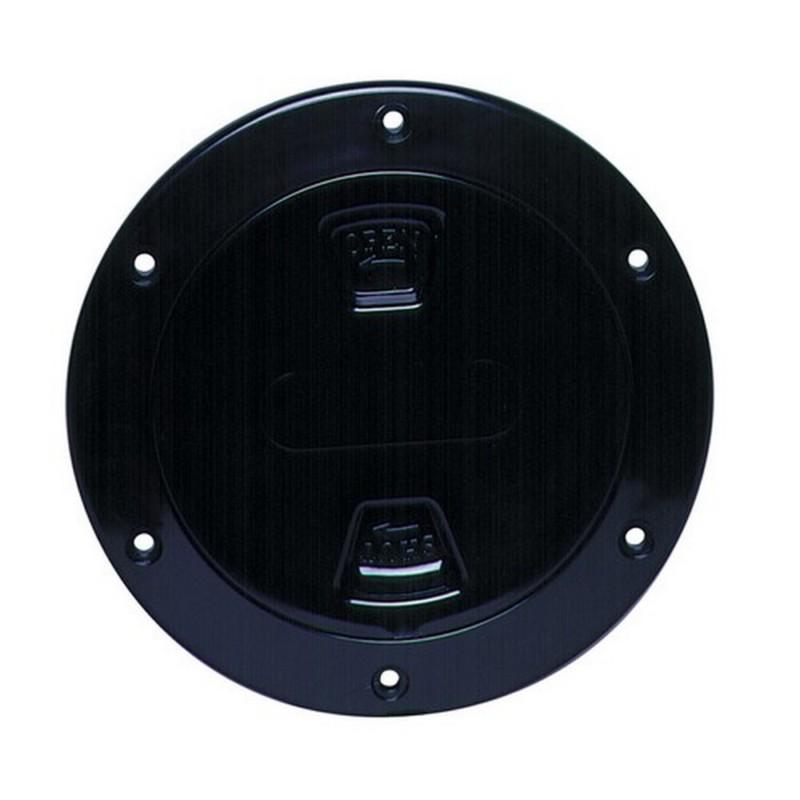Beckson dp40b new black 4" screw-out deck plate w/smooth center