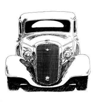 1934 chevrolet coupe/sedan front view custom t-shirt