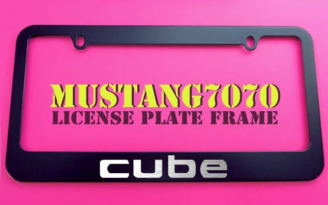1 brand new nissan cube black metal license plate frame + screw caps