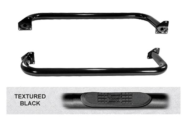 Rugged ridge 11591.04 - 97-03 jeep wrangler textured stainless steel side steps