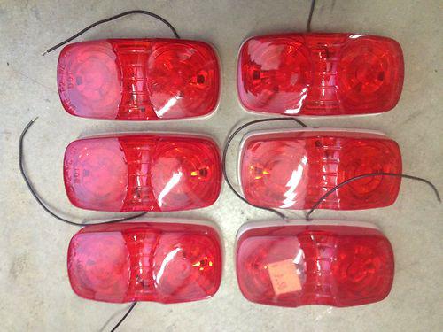 Lot of 6 4x6" red trailer lights rv camper