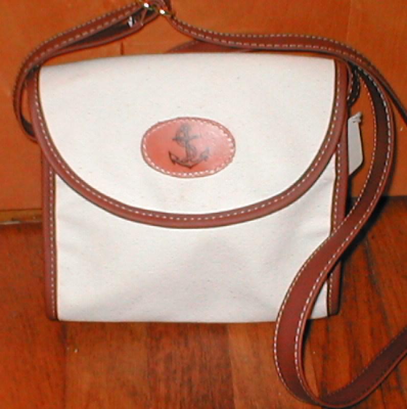 Classic duck canvas womans handbag with leather trim and nautical accent $29.95