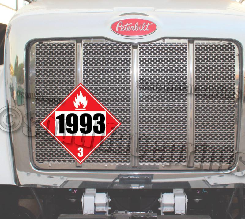 Hazmat decals 10" peterbilt mack international cummins powerstoke decals sticker