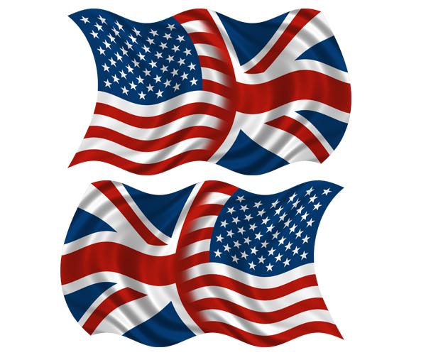 American british waving flag decal set 4"x2.4" usa union jack sticker zu1