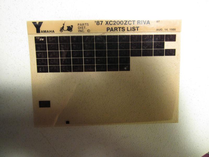 Purchase 1987 Yamaha ATV YFM100T Champ Moto 4 Microfiche Parts Catalog