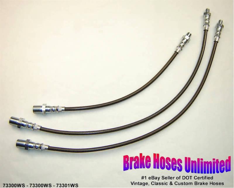 Stainless brake hose set scout 1968 1969 w/ra-9, 6 cyl