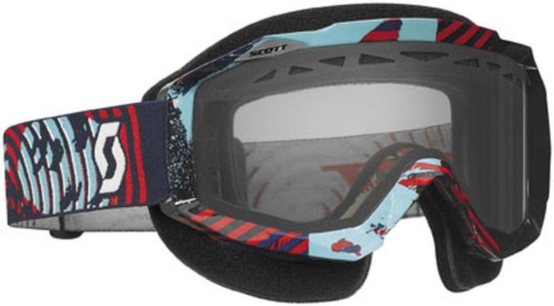 Scott hustle snowcross w/ rose acs thermal lens adult goggles,vinyl blue/red
