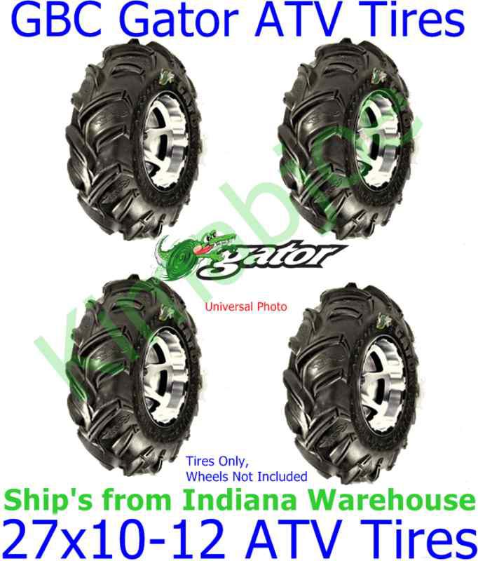 27x10-12 gbc gator atv tires, 6-ply rated, set of 4