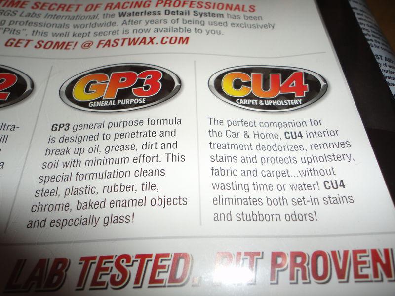 Sell FASTWAX Waterless DETAIL KIT +FW1 TS2 GP3 CU4 interior/exterior in