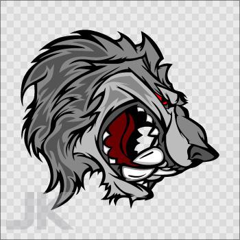 Decals sticker wolf wolves angry aggressive carnivore head open mouth 0500 xf2zz