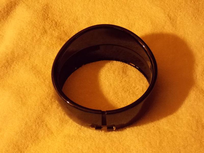 Gloss black headlight visor trim ring-harley street glide