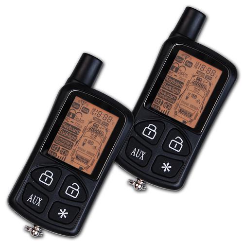 2-way car alarm security system lcd remote pager engine starter 3d shock sensor