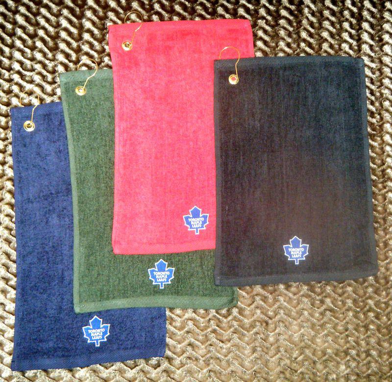 Toronto maple leafs  - cotton golf towel towels w/ hook & grommet attach to bag
