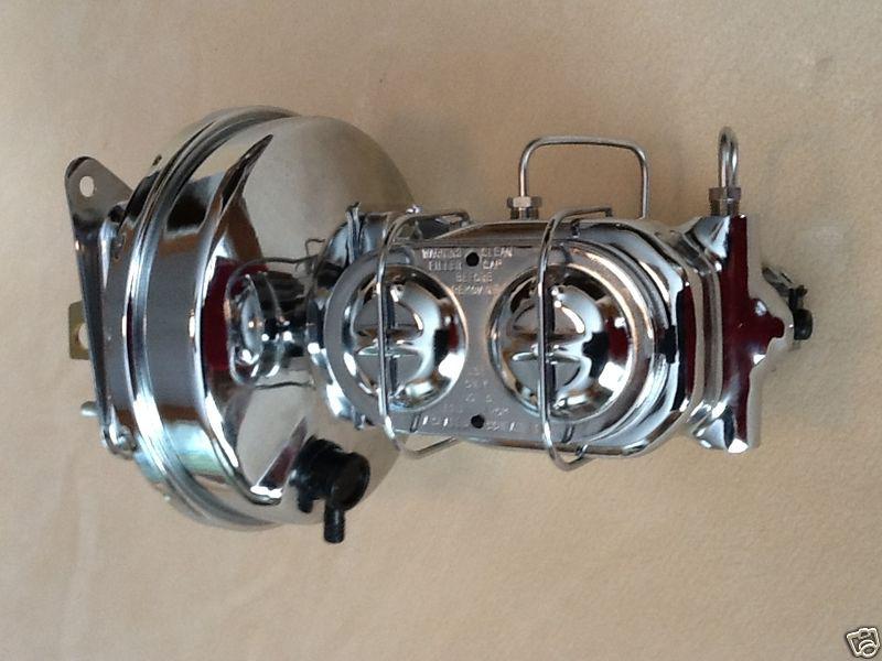 67 68 69 70 mustang disc brake booster & 1 1/8" bore chrome master cyl w/ valve
