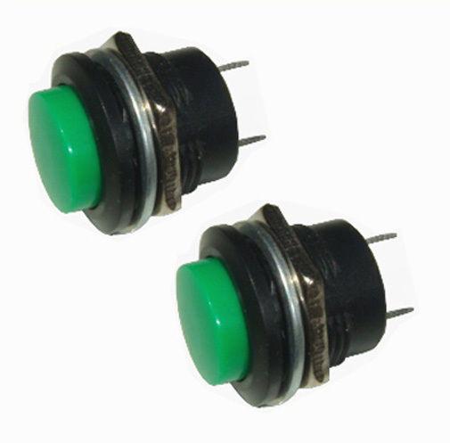 * 2 * green momentary on/off 12 volt electric switch (switches)....#vhb-2/2