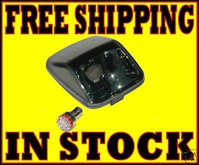 V-twin red 12 volt led bulb + smoked smoke taillight harley softail deuce fxstd