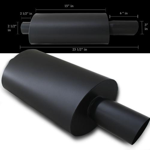 Sell Black Muffler 3" Slant Black Tip/2.5"Inlet/Longer Body in